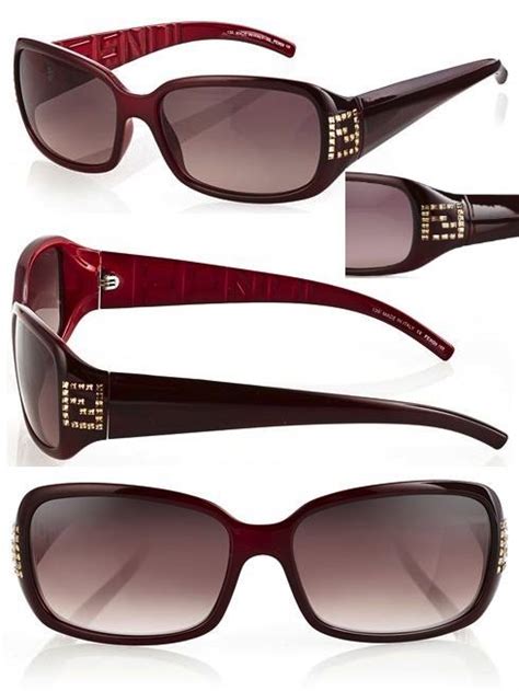 fendi red glasses with rhinestones